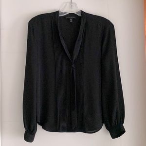 Sheer Longsleeve Blouse with Tie Detail